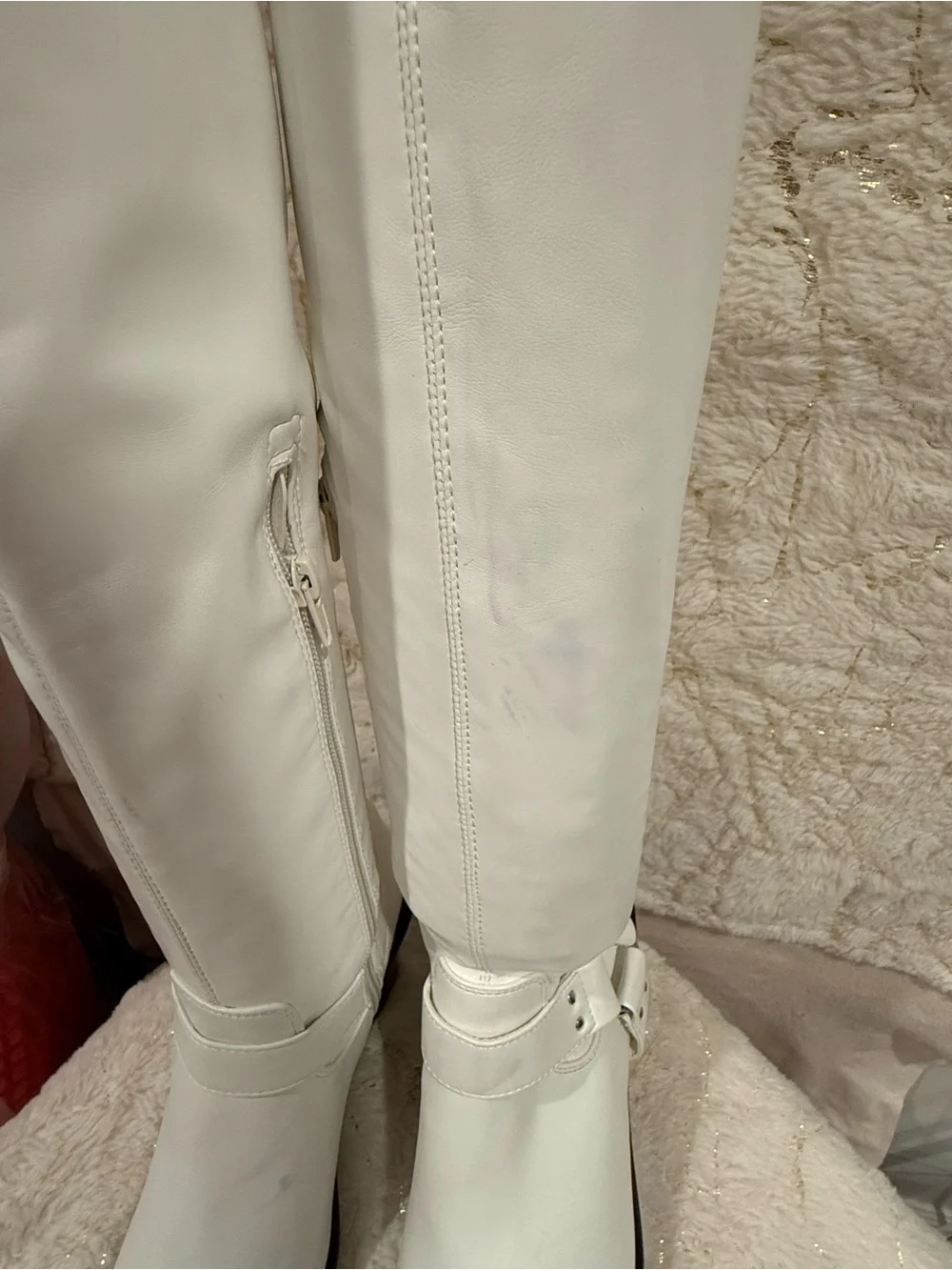 White Pointed Over-the-Knee Women's Boots